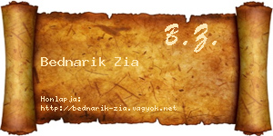 Bednarik Zia névjegykártya